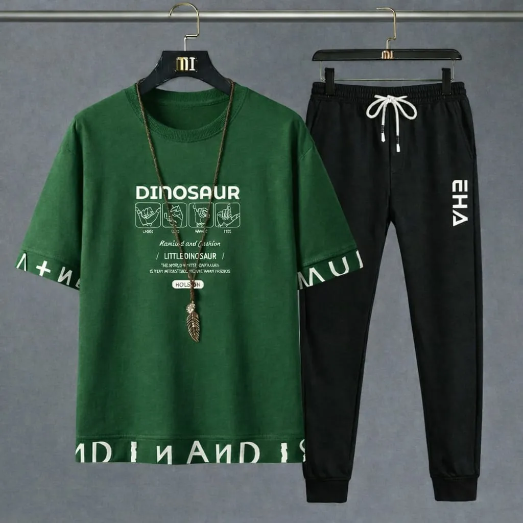 Premium Mash Fabric T-Shirt and Full Pant Set for Men
